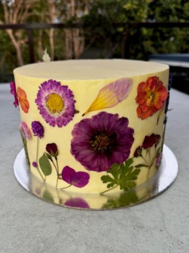 Pressed Flower Cake